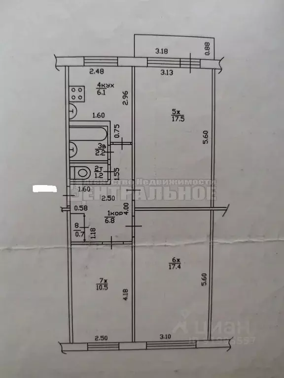 3-к кв. Смоленская область, Смоленск просп. Строителей, 20 (62.4 м) - Фото 2