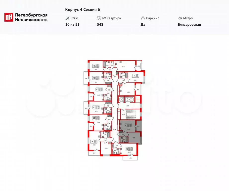 1-к. квартира, 32,1 м, 10/11 эт. - Фото 1