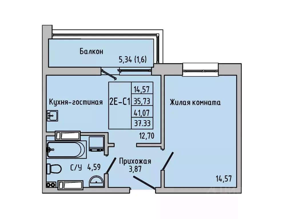 2-к кв. Ростовская область, Батайск ул. Луначарского, 180А (37.33 м) - Фото 0