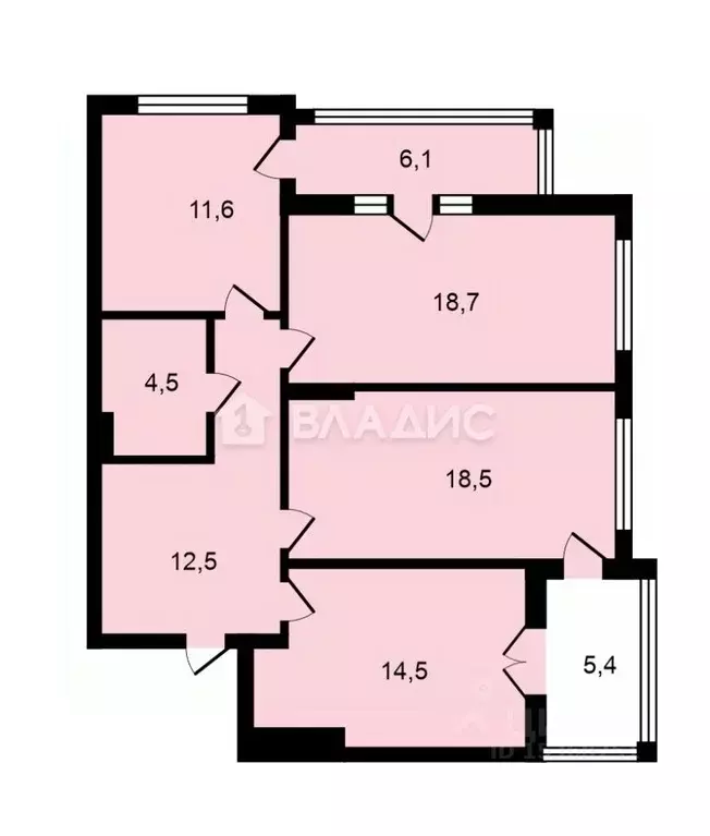 3-к кв. Калининградская область, Калининград Вагоностроительная ул., ... - Фото 2