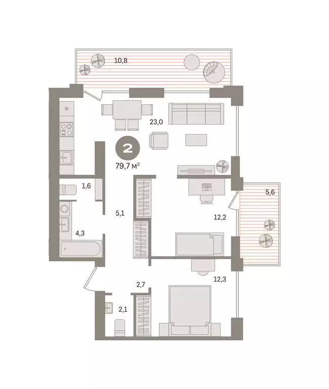 2-комнатная квартира: Новосибирский район, рабочий посёлок Краснообск, ... - Фото 1