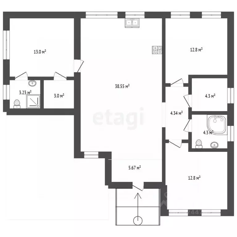 Дом в Московская область, Раменское 20275 кв-л, 4829 (102 м) - Фото 2