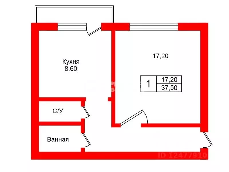 1-к кв. Ленинградская область, Гатчина просп. 25 Октября, 52б (37.5 м) - Фото 1