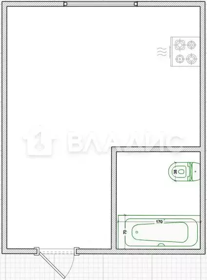 Студия Пензенская область, Пенза просп. Победы, 17 (17.0 м) - Фото 2
