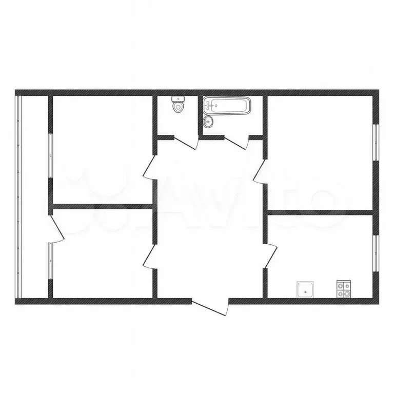 3-к. квартира, 62 м, 3/5 эт. - Фото 1