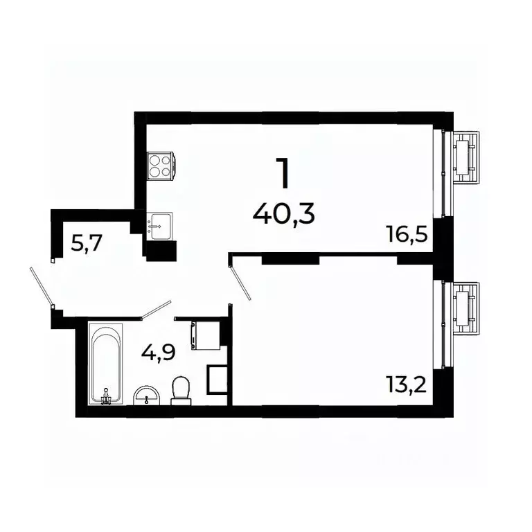 1-к кв. Нижегородская область, Нижний Новгород ул. Коперника, 15 (40.1 ... - Фото 1