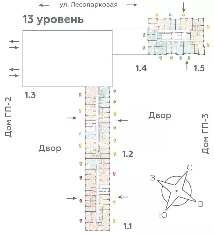 4-к кв. Тюменская область, Тюмень ул. Лесопарковая, 22 (75.6 м) - Фото 2