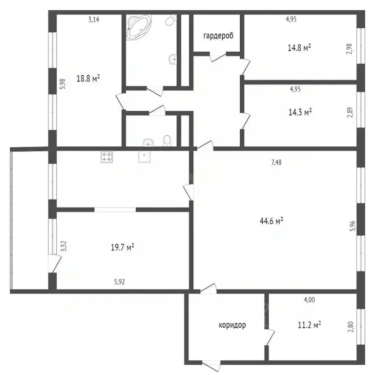 4-к кв. Ханты-Мансийский АО, Сургут ул. Мелик-Карамова, 28/1 (174.6 м) - Фото 1