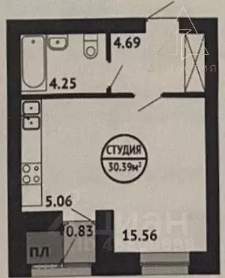 Студия Башкортостан, Уфа ул. Даяна Мурзина, 13 (30.39 м) - Фото 0