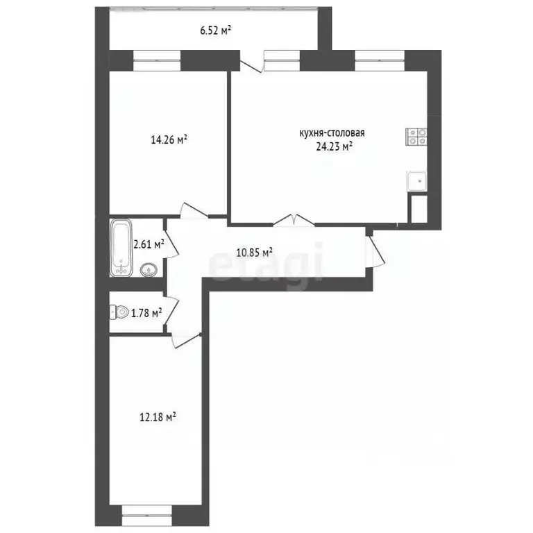 3-к кв. Смоленская область, Смоленск ул. 25 Сентября, 16 (66.1 м) - Фото 1