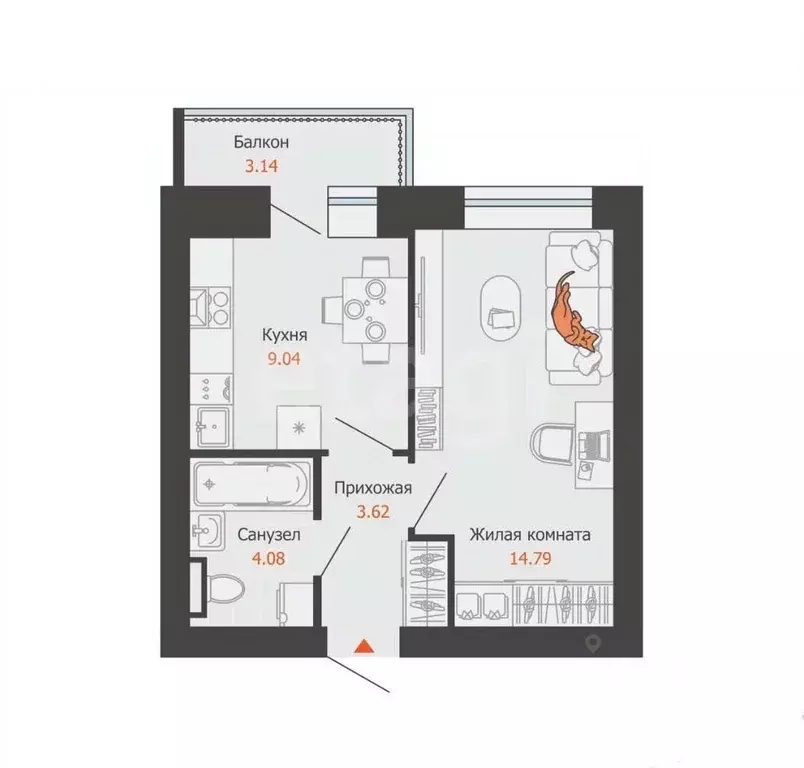 1-к кв. Пермский край, Пермь ул. Дзержинского, 29Б (32.0 м) - Фото 2
