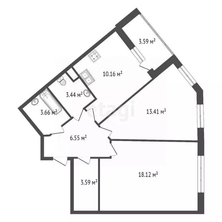 2-к кв. Санкт-Петербург Планерная ул., 97к2 (58.93 м) - Фото 1