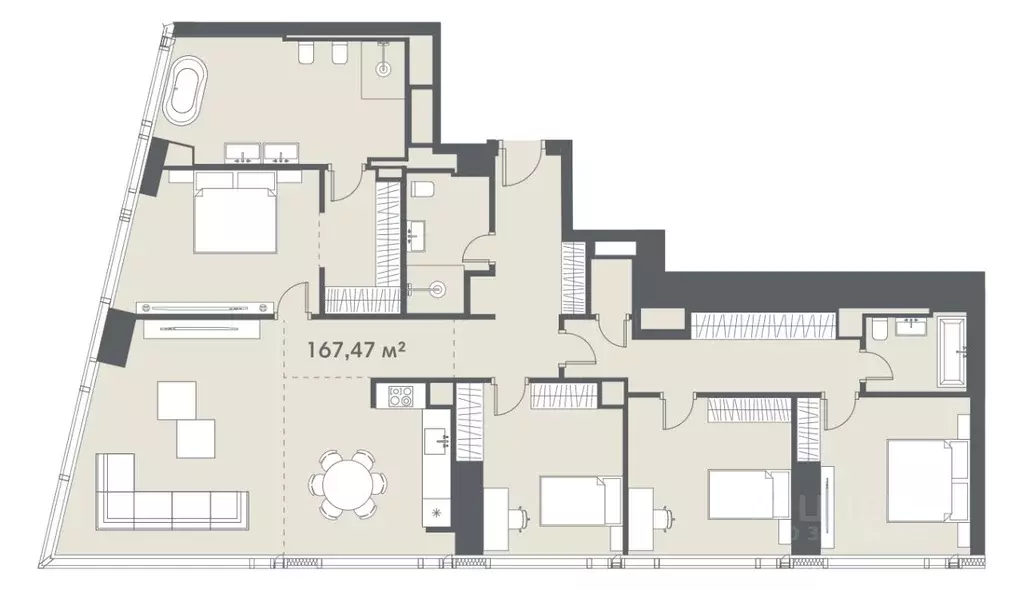 5-к кв. Москва Краснопресненская наб., 14Ак1 (168.8 м) - Фото 1