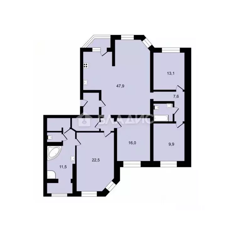 4-к кв. Санкт-Петербург Наличная ул., 48к1 (146.6 м) - Фото 1