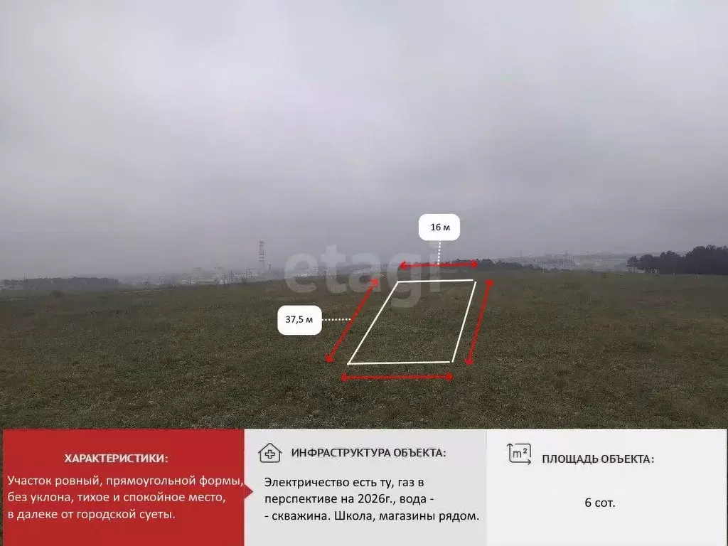 Участок в Крым, Симферопольский район, Мирновское с/пос, с. Белоглинка ... - Фото 1