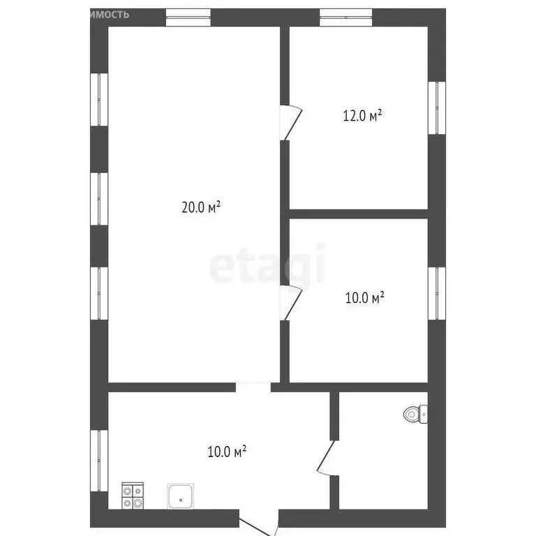 Дом в Жуковка, улица Шевченко (54.2 м) - Фото 1