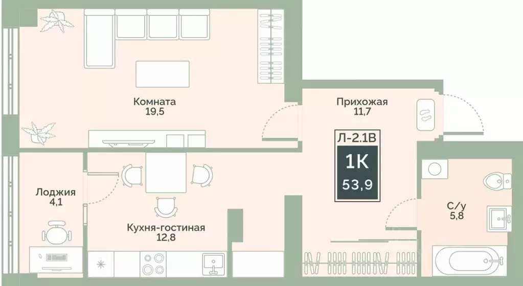 1-к кв. Курганская область, Курган Заозерный жилрайон, 6А мкр, ул. ... - Фото 1