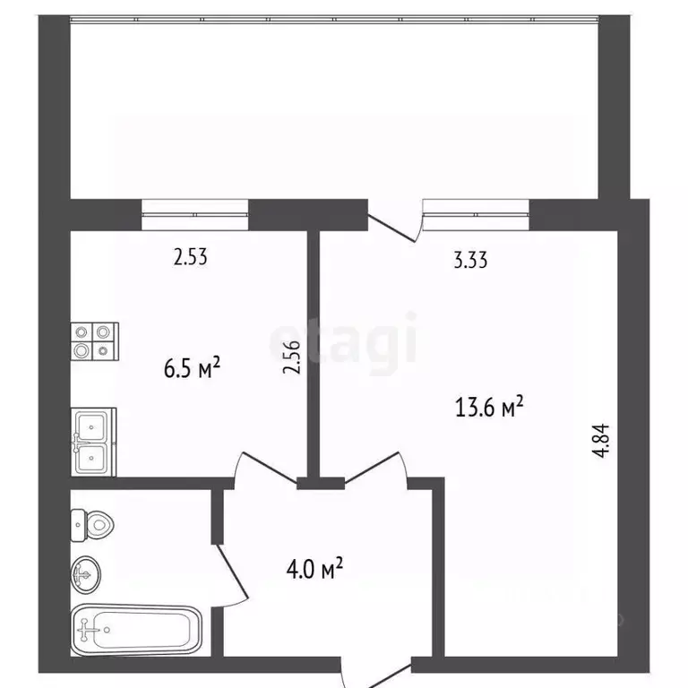 1-к кв. Астраханская область, Астрахань ул. Крупской, 6/51 (32.0 м) - Фото 2