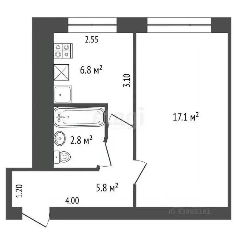 1-к кв. Ростовская область, Ростов-на-Дону Днепровский пер., 103/18 ... - Фото 1