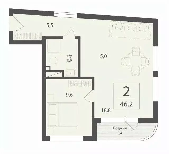 1-к кв. Крым, Алушта муниципальный округ, пос. Бондаренково ул. ... - Фото 2