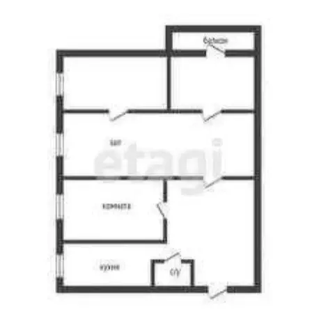 4-комнатная квартира: Курган, улица Коли Мяготина, 91Б (62.1 м) - Фото 1