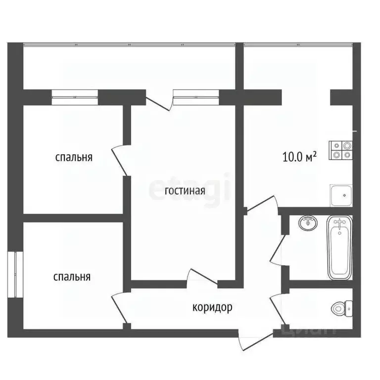 3-к кв. Ростовская область, Батайск ул. Кирова, 34 (60.0 м) - Фото 1