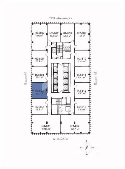 Помещение свободного назначения в Москва Ходынский бул., 6с2 (63 м) - Фото 2