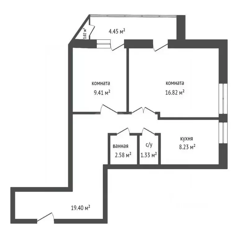 2-к кв. Красноярский край, Сосновоборск ул. Ленинского Комсомола, 40к2 ... - Фото 2