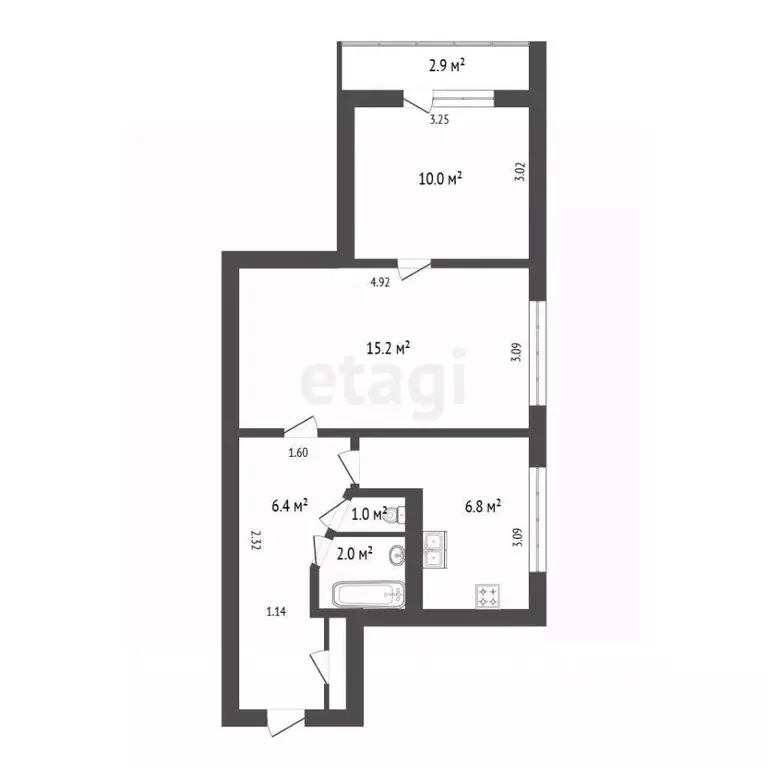 2-к кв. Санкт-Петербург Пражская ул., 20 (45.0 м) - Фото 2