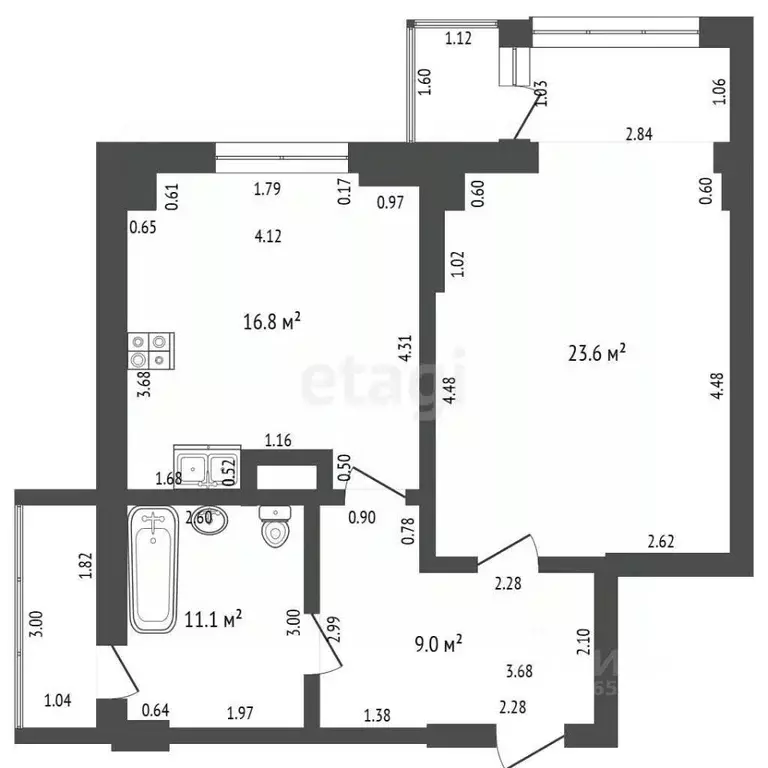 1-к кв. Севастополь просп. Античный, 64к5 (61.0 м) - Фото 1