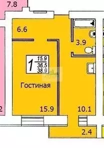 1-к кв. Саратовская область, Саратов Огородная ул., 75А (38.9 м) - Фото 0