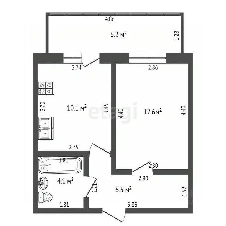 1-к кв. Орловская область, Орел Ливенская ул., 33 (33.3 м) - Фото 1