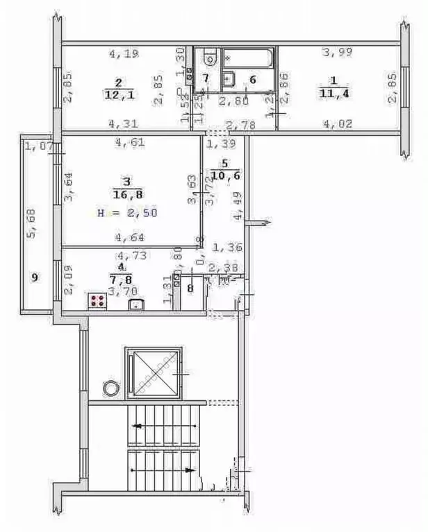 3-к кв. Свердловская область, Екатеринбург ул. Черепанова, 18 (63.0 м) - Фото 1