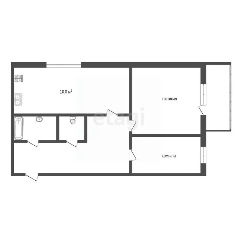 2-к кв. Владимирская область, Муром ул. Куликова, 16А (53.2 м) - Фото 1