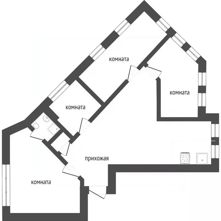 2-к кв. Ямало-Ненецкий АО, Новый Уренгой Набережная ул., 47А (79.2 м) - Фото 2