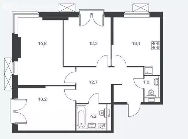 3-комнатная квартира: Москва, Волоколамское шоссе, 71/13к1 (74 м) - Фото 2
