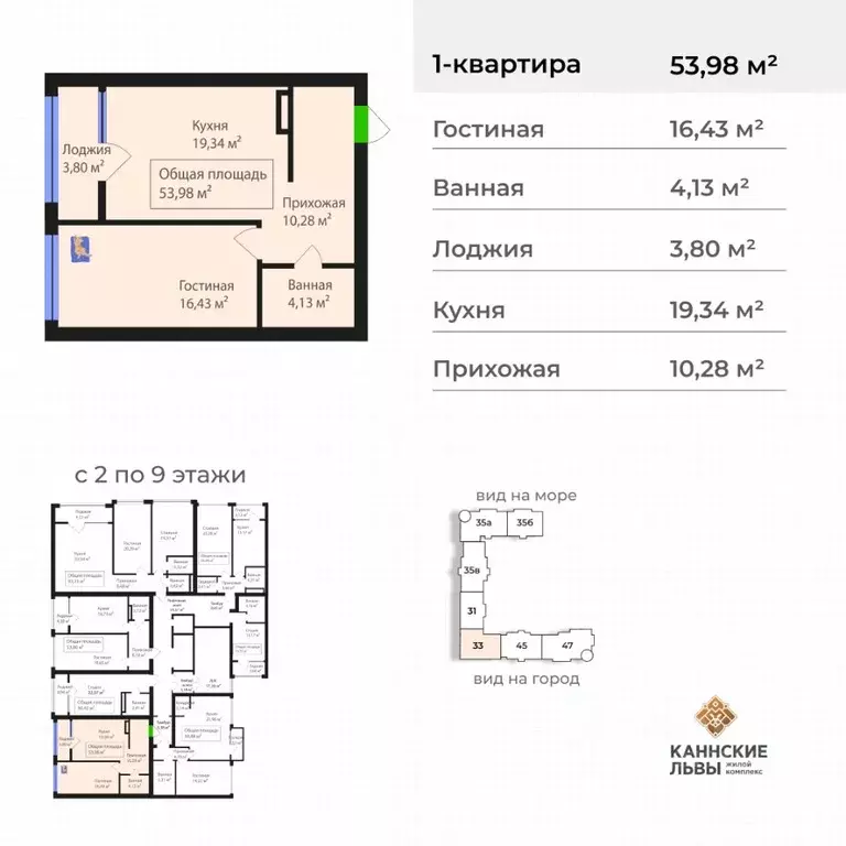 1-к кв. Дагестан, Махачкала ул. Лаптиева, 43А (53.98 м) - Фото 1