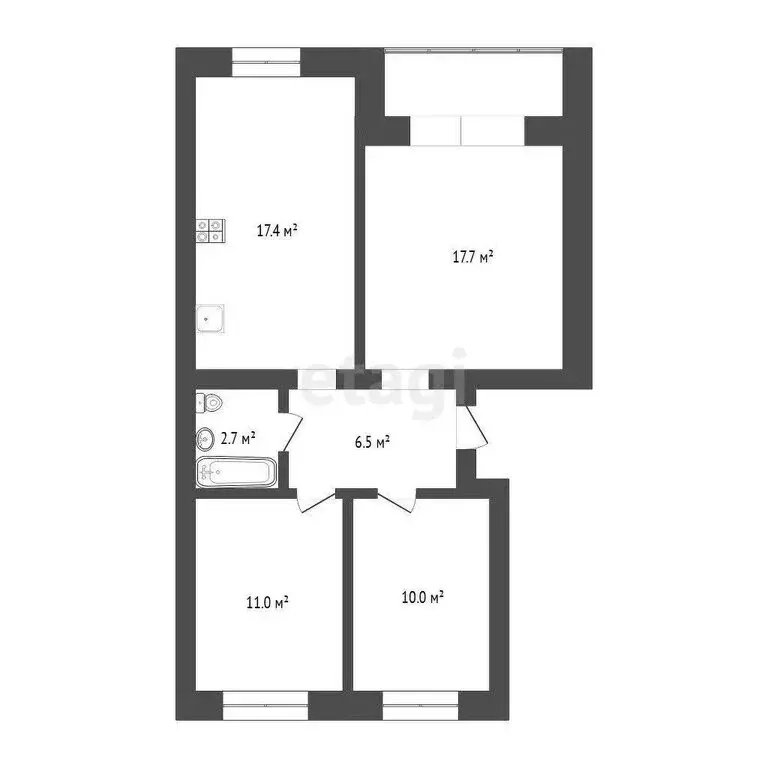 3-комнатная квартира: Ялуторовск, улица Свободы, 18 (65 м) - Фото 1