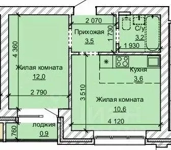 2-к кв. Алтайский край, Барнаул ул. Анатолия (33.8 м) - Фото 0