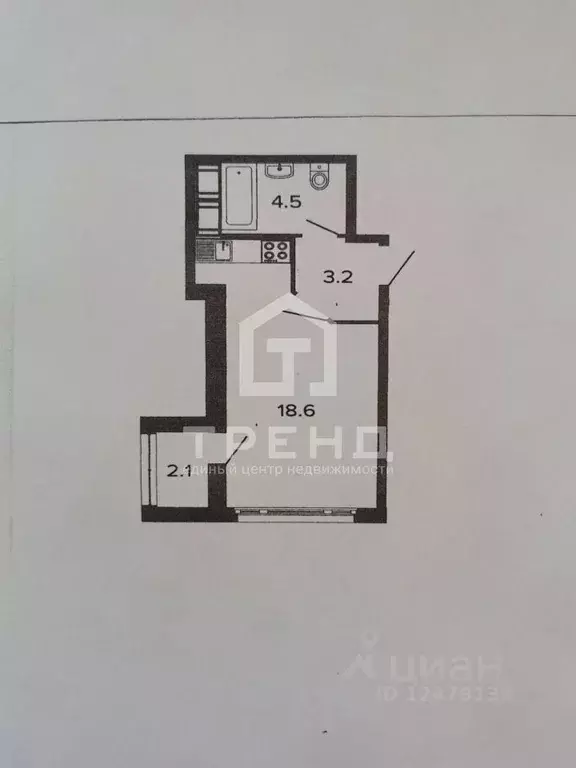 Студия Санкт-Петербург ул. Плесецкая, 21 (26.3 м) - Фото 1