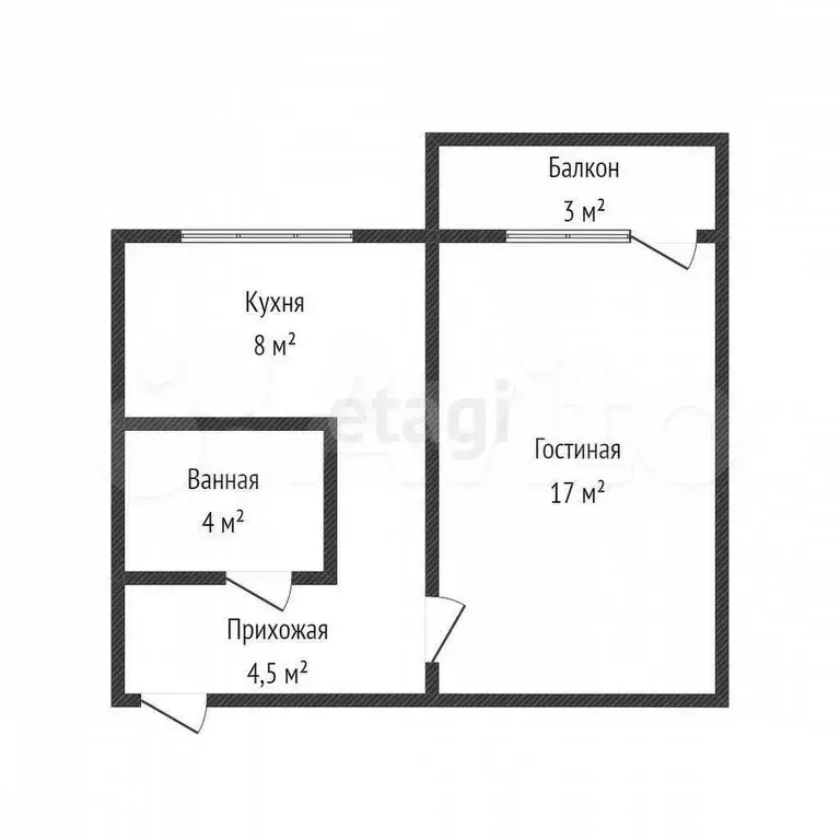 1-к. квартира, 36 м, 5/5 эт. - Фото 0