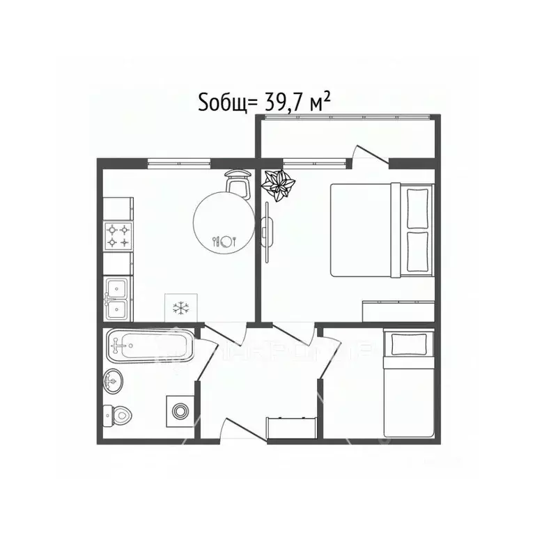 1-к кв. Новосибирская область, Новосибирск Кубовая ул., 94 (39.7 м) - Фото 2