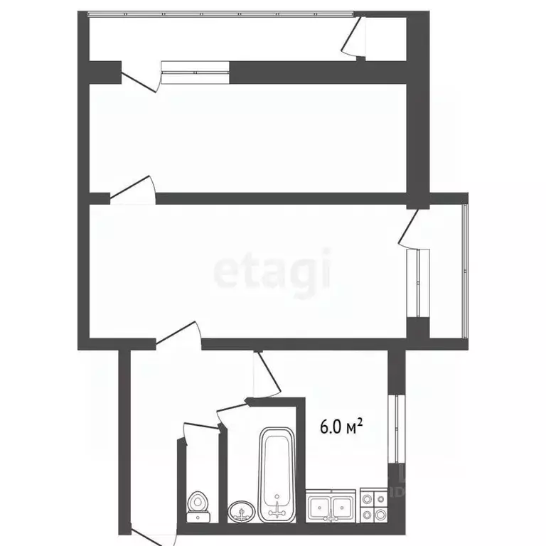 2-к кв. Севастополь просп. Генерала Острякова, 119 (44.0 м) - Фото 1