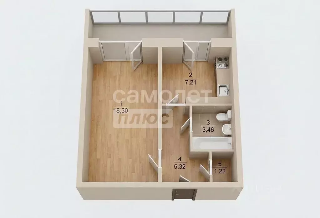 1-к кв. Ульяновская область, Ульяновск просп. Туполева, 4 (35.5 м) - Фото 2