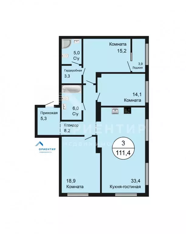 3-комнатная квартира: Екатеринбург, улица Попова, 18 (111.4 м) - Фото 0