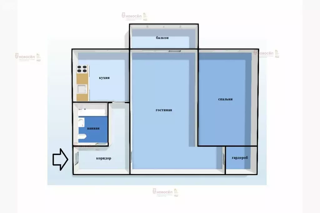 2-комнатная квартира: Екатеринбург, улица Мамина-Сибиряка, 40 (44 м) - Фото 0