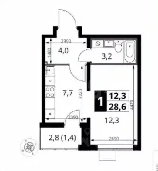 Студия Московская область, Ленинский городской округ, пос. Ленинский ... - Фото 1