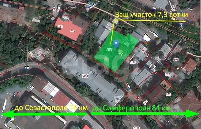 Участок в Крым, Ялта ул. Блюхера (7.3 сот.) - Фото 1