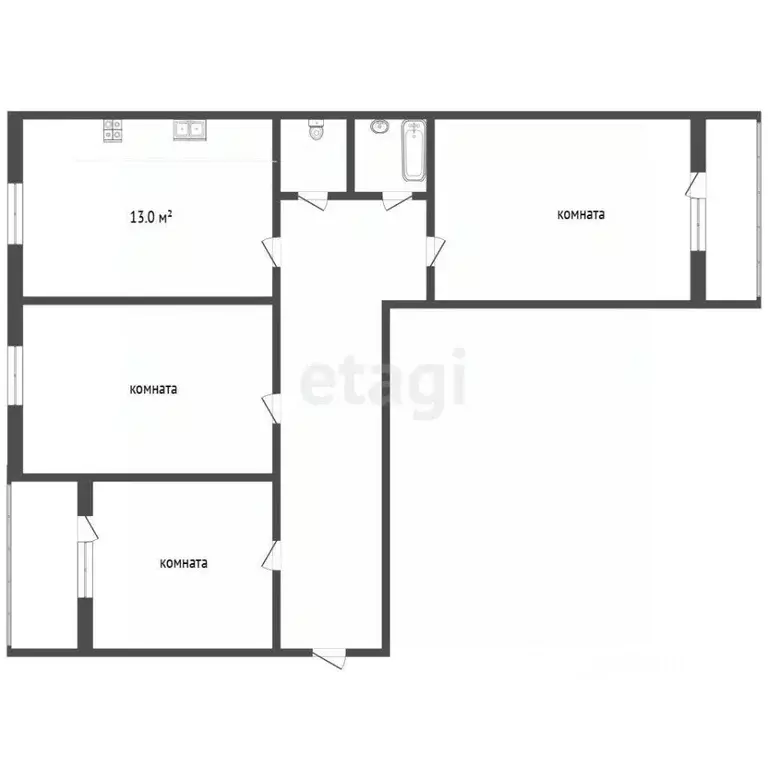 3-к кв. Челябинская область, Челябинск ул. Коммуны, 69 (73.2 м) - Фото 2