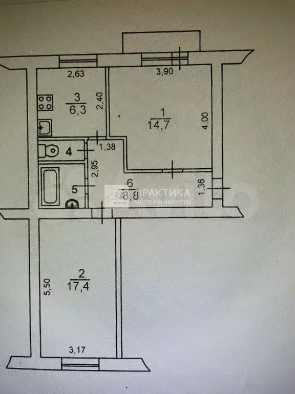 2-к. квартира, 52 м, 4/4 эт. - Фото 0